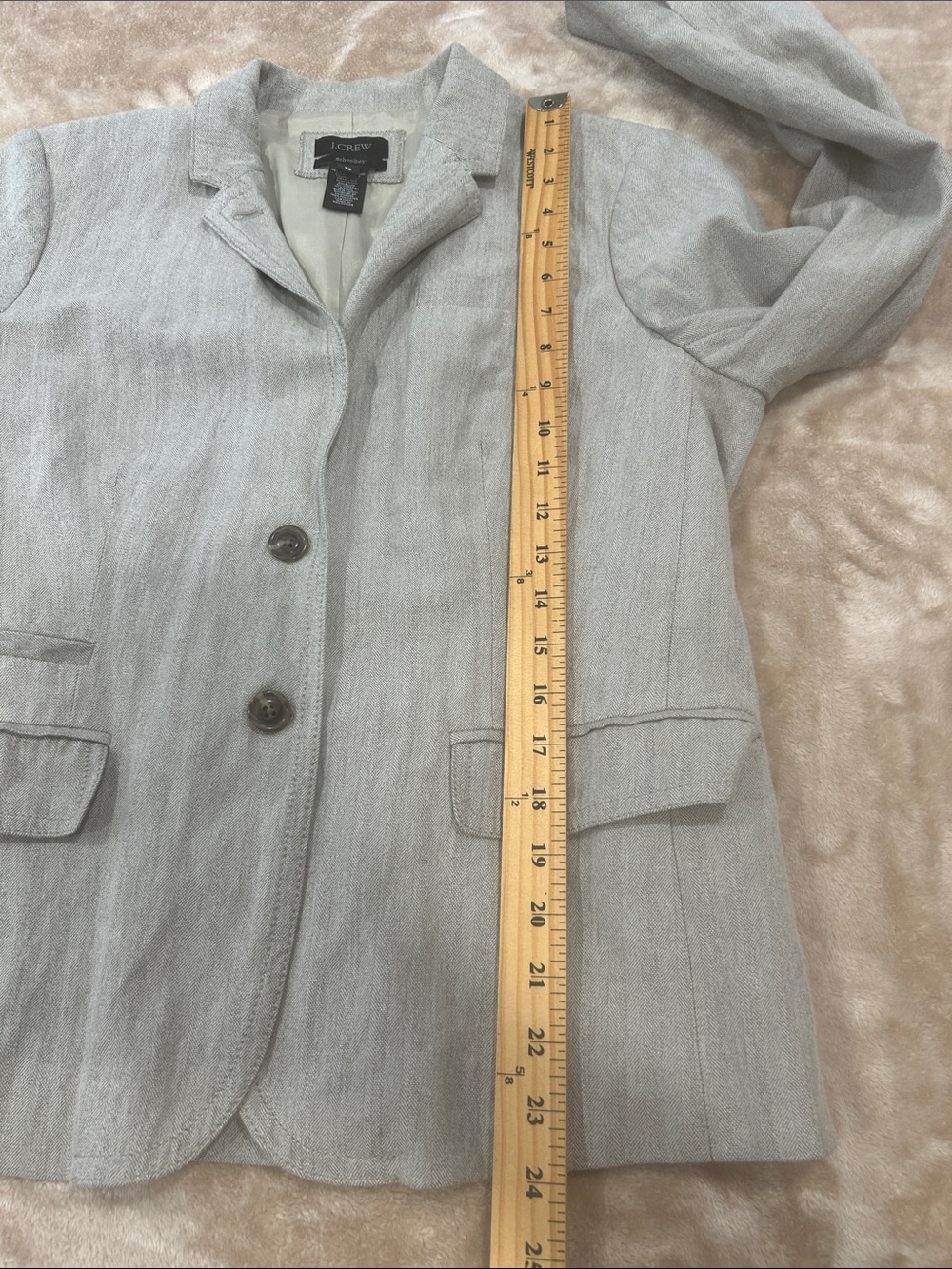 J.Crew Schoolboy Gray Herringbone Blazer Womens 12 Preppy Career Jacket academia - Picture 12 of 15